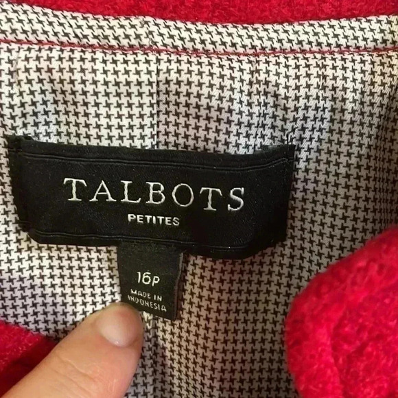NWOT [16P]Talbots Red Wool Viscose Blend Butter  Down Coat - Picture 2 of 6